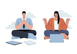 Meditar ayuda a lidiar con el estrés laboral.