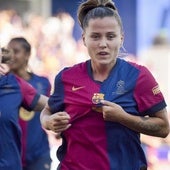 Claudia Pina celebra su gol