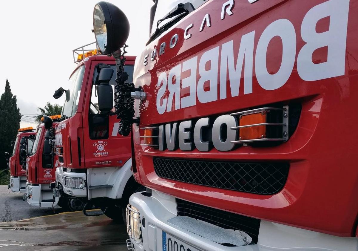 Varios camiones de Bomberos de Ibiza