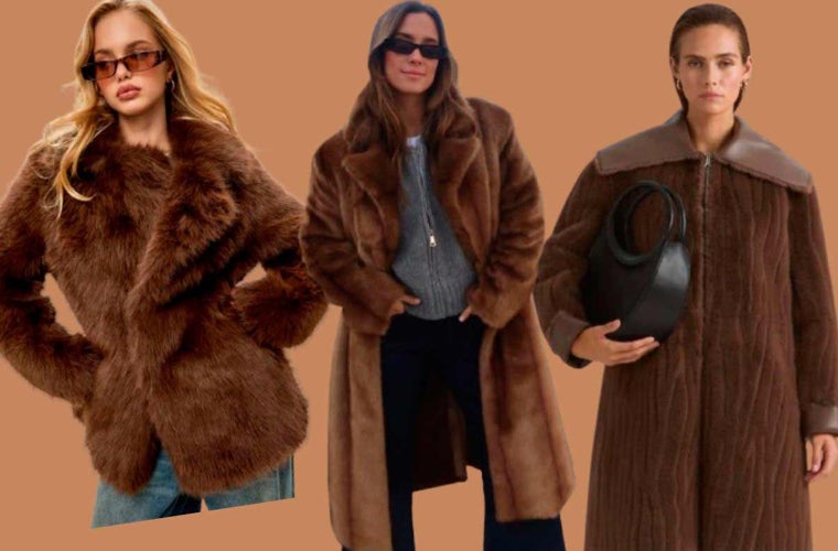 A la izquierda, abrigo de Zalando. En medio, el modelo que lleva María Pombo es de La:apt mientras que el de la derecha, está firmado por Simorra