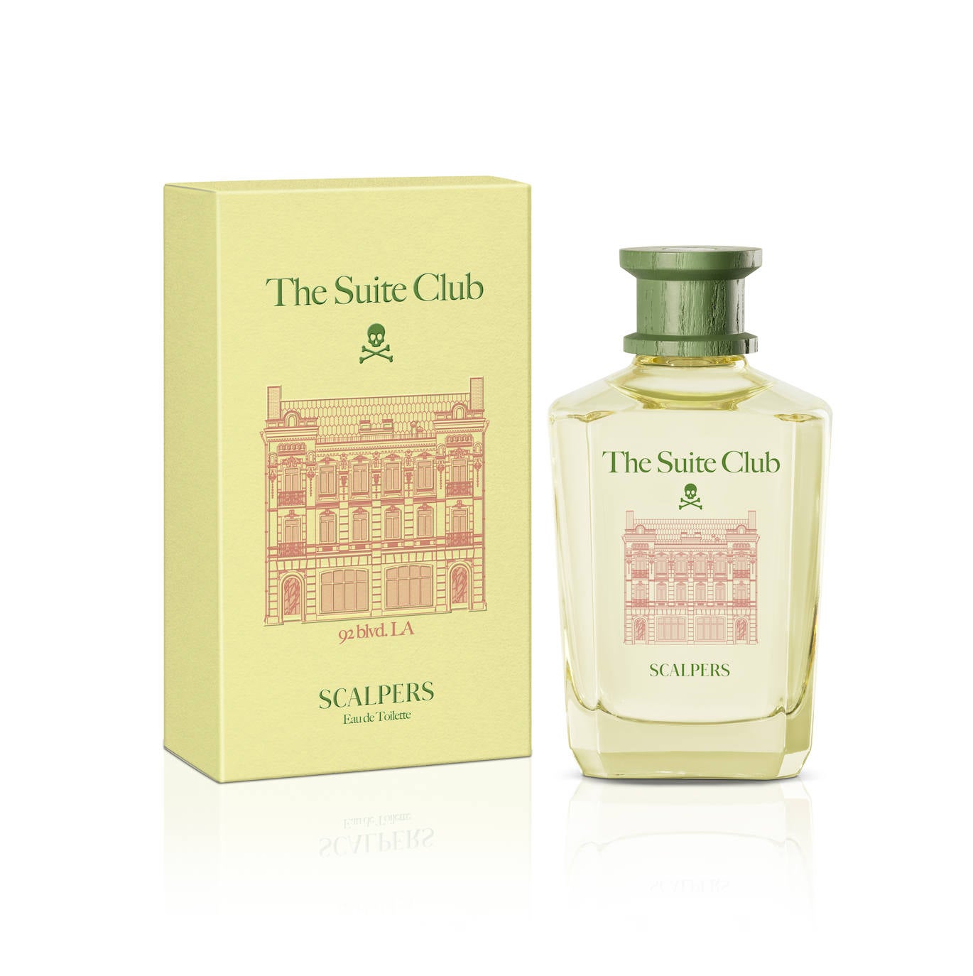 Scalpers The Suite Club (57,87 €, 100 ml en El Corte Inglés). Los perfumistas Jean-Christophe Herault y Delphine Lebeau se inspiran en el hotel legendario de Los Ángeles para crear un Eau de Toilette que capta la quintaesencia de este exclusivo refugio de las estrellas de Hollywood. En sus notas de salida, la fusión de cardamomo, limón picante y un refrescante acorde de fruta acuática, provocan una sensación de euforia. El corazón revela un giro inesperado, la salvia y el geranio se unen con la sofisticación del iris, creando una sinergia sublime. Las notas de fondo confieren al perfume un atractivo toque canalla. Su masculinidad se ve reflejada en las ricas maderas que se entrelazan con la calidez sensual del cistus, dejando una exquisita estela. De la familia fougère, cuenta con un 94% de ingredientes de origen natural.