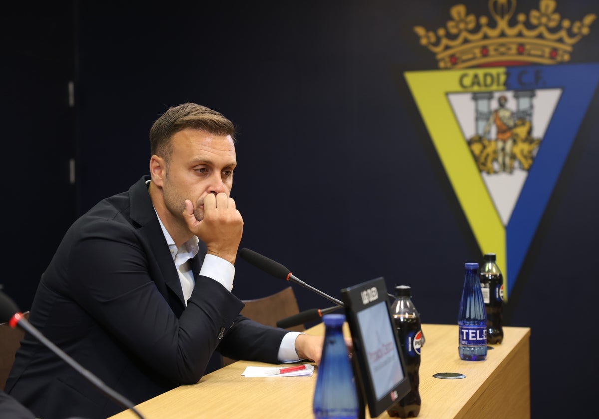 Juan Cala, en la sala de prensa de Carranza.
